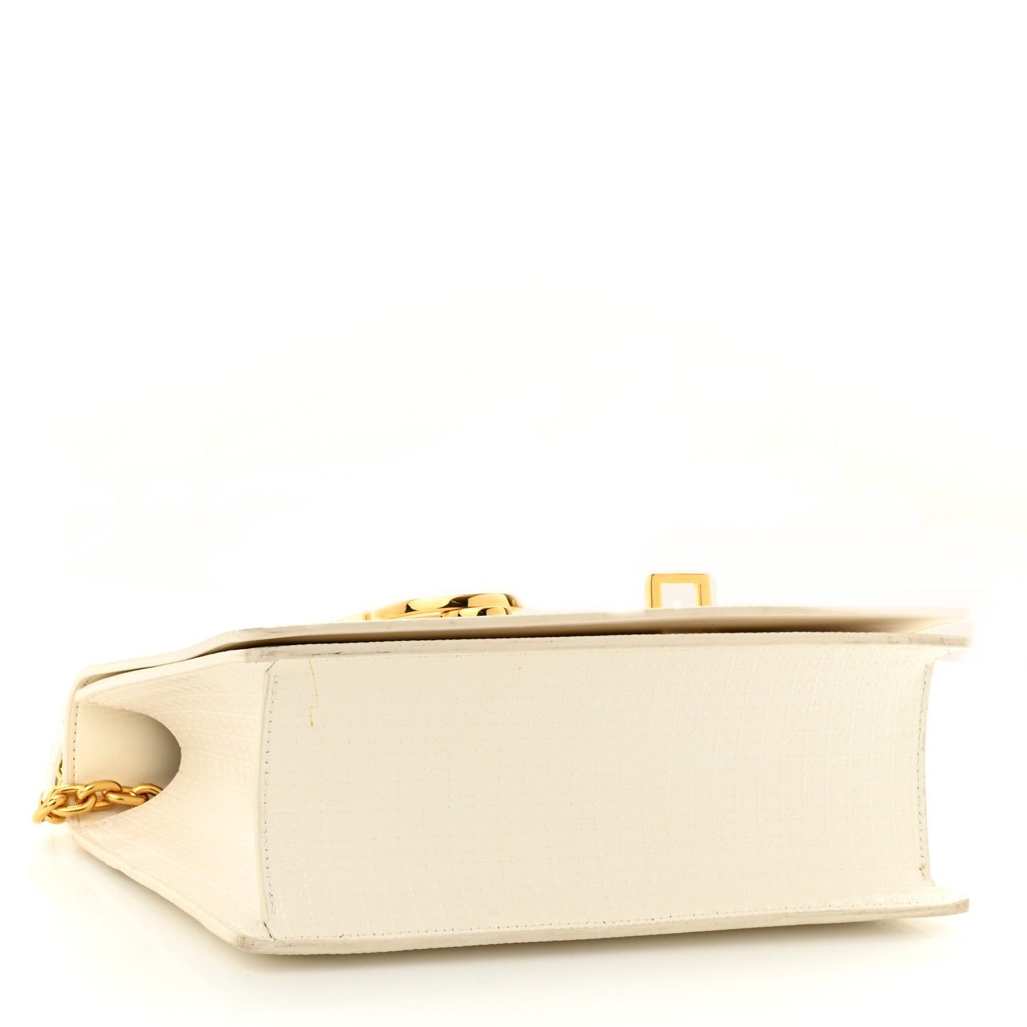 Christian Dior Patent Micro-Cannage 30 Montaigne Chain Flap Bag White 4 of 9