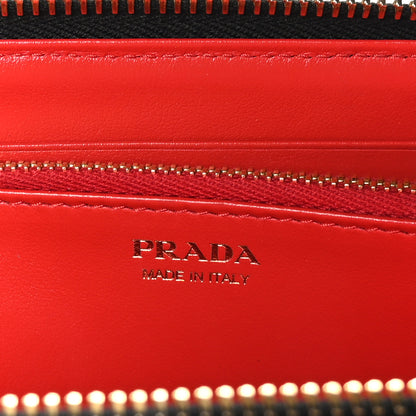 Prada Vitello Move Bi-Color Zip Around Wallet Black Lacca 6 of 10