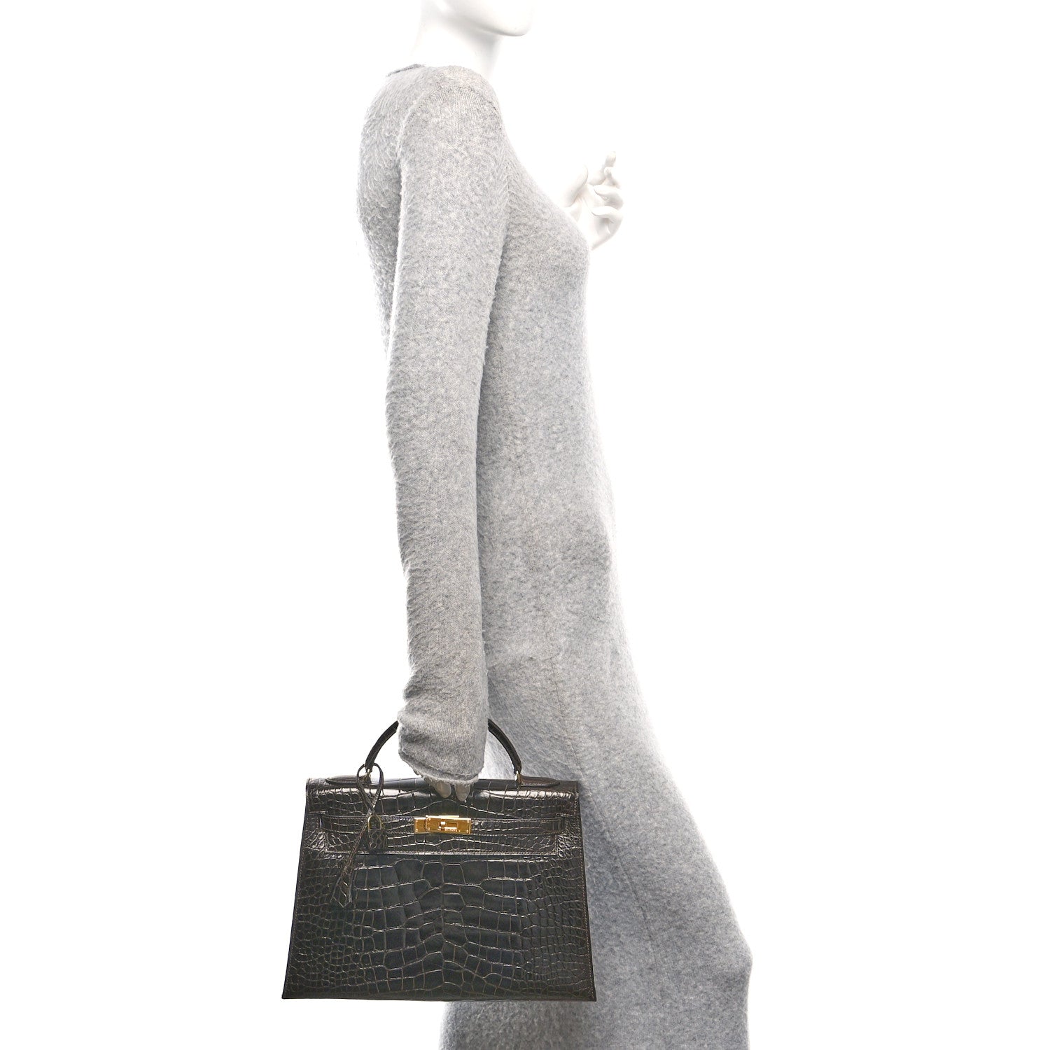 Hermes Shiny Alligator Kelly Sellier 32 Havane 2 of 10