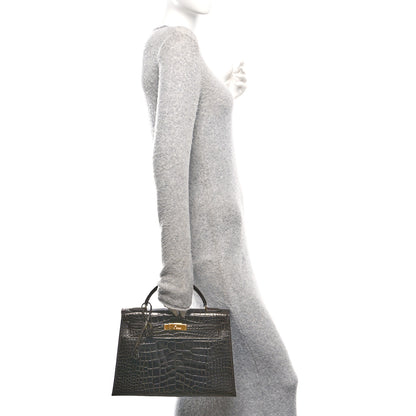 Hermes Shiny Alligator Kelly Sellier 32 Havane 2 of 10