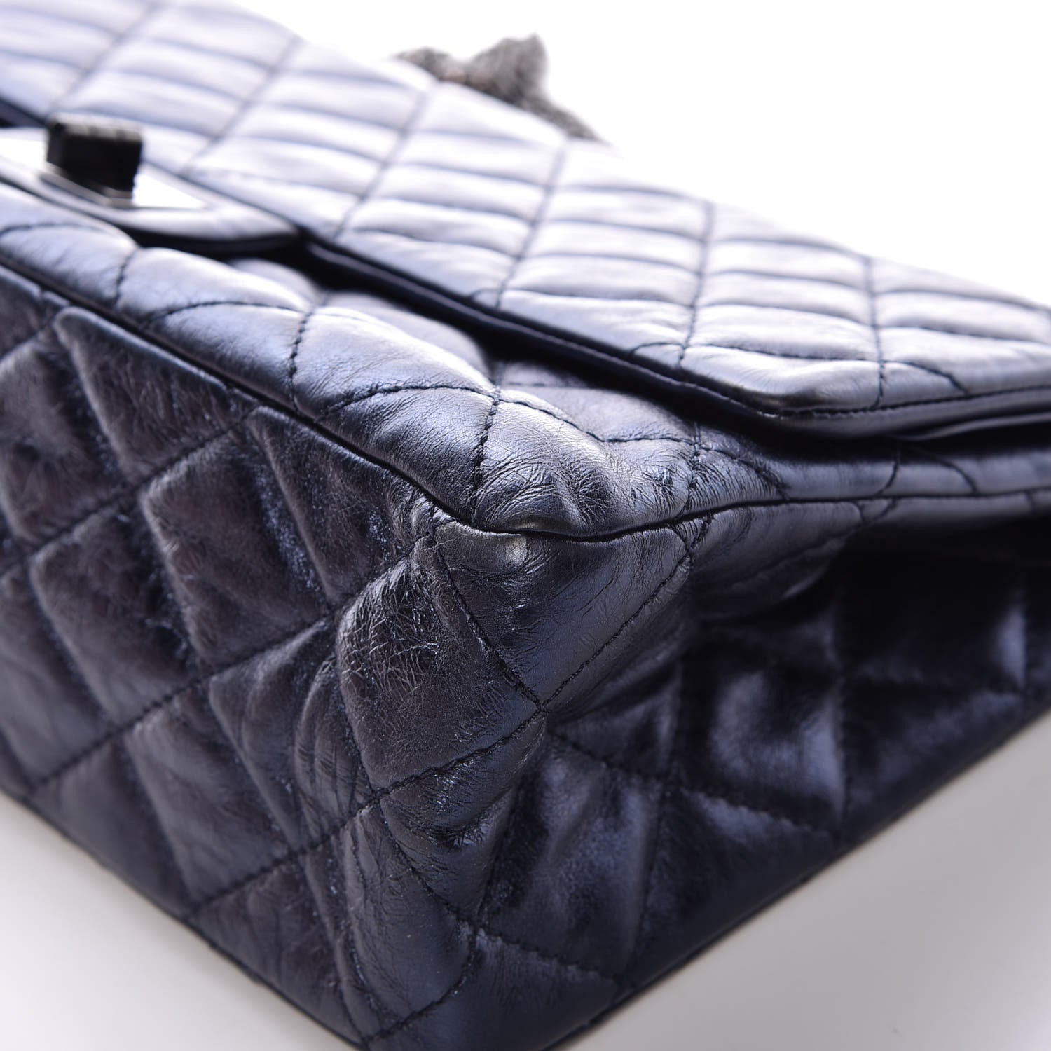 Chanel Metallic Aged Calfskin 2.55 Reissue Flap 227 Blue 11 of 13