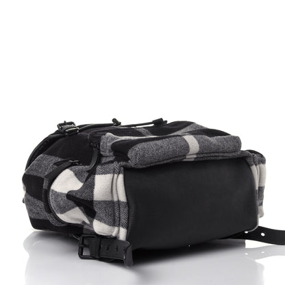 Burberry Wool House Check Large Rucksack Backpack Black 3 of 9