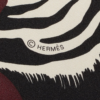 Hermes Silk Zebra Pegasus Scarf 90 Prune Rouge Violet 6 of 7