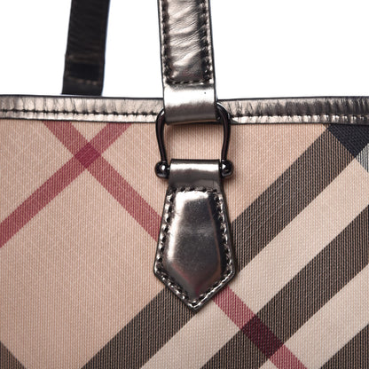 Burberry Patent Supernova Check Stanton Tote Dark Nickel 24 of 24