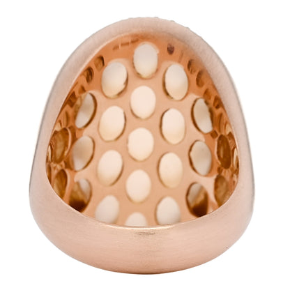 Roberto Coin 18K Rose Gold Diamond Mother of Pearl Doublet Oval Cocktail Ring 53 6.25 4 of 6