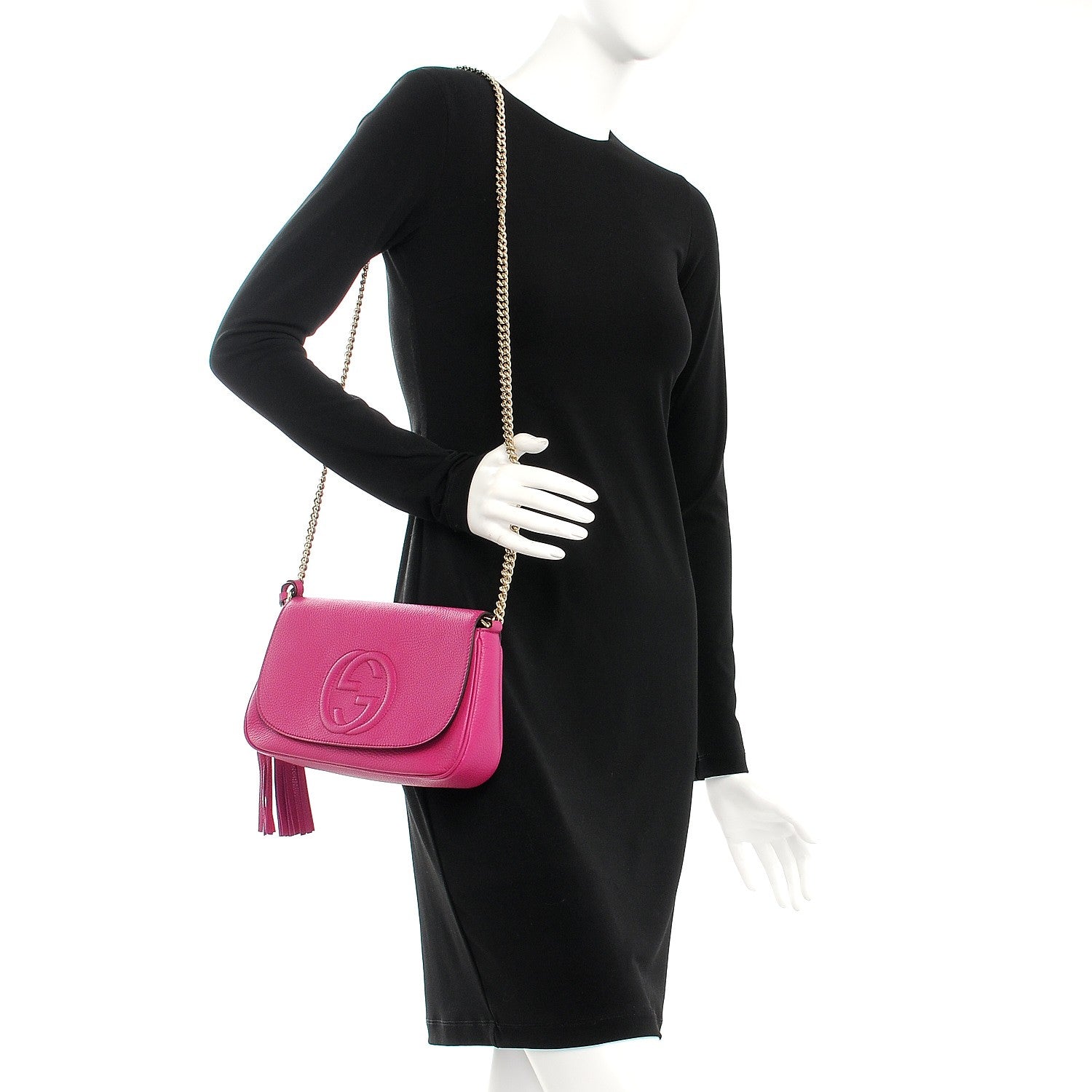 Gucci Cellarius Calfskin Medium Soho Flap Crossbody Bright Bouganville 2 of 7