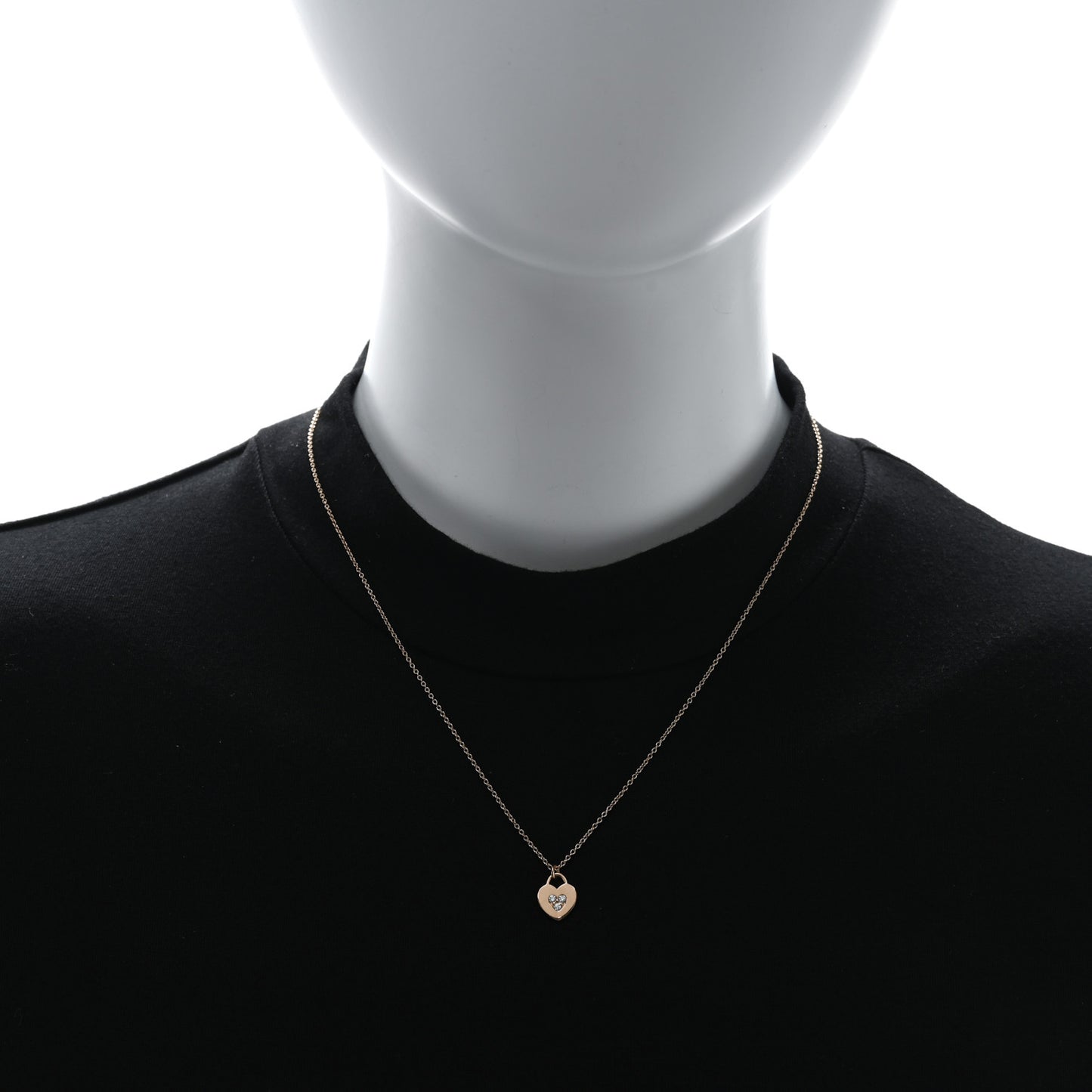 18K Rose Gold Diamond Heart Pendant Necklace