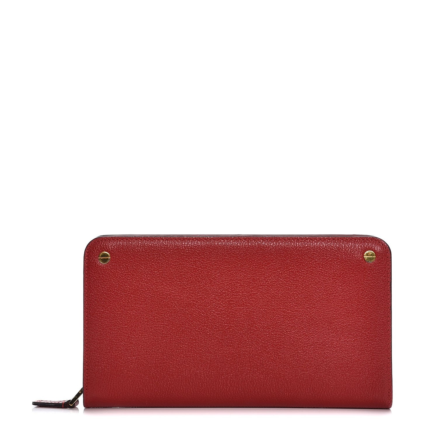 Pebbled Calfskin Continental Wallet Red