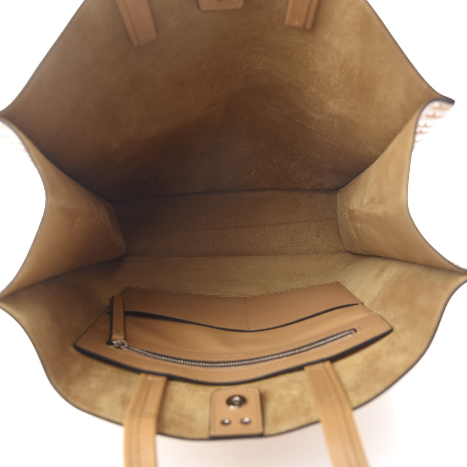 Celine Satinated Natural Calfskin Large Studs Vertical Cabas Sand 4 of 7