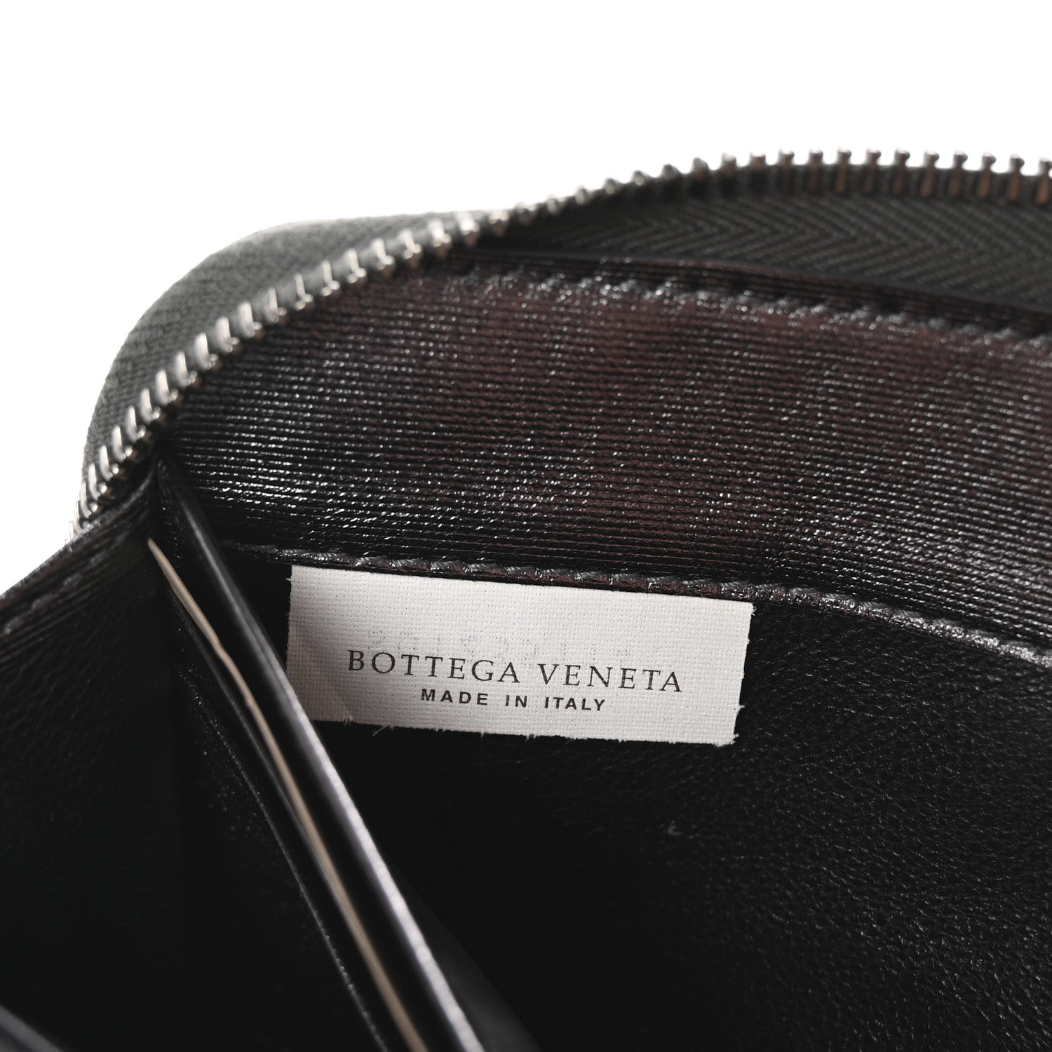 Bottega Veneta Metallic Nappa Intrecciato Zip Around Wallet Black 6 of 8