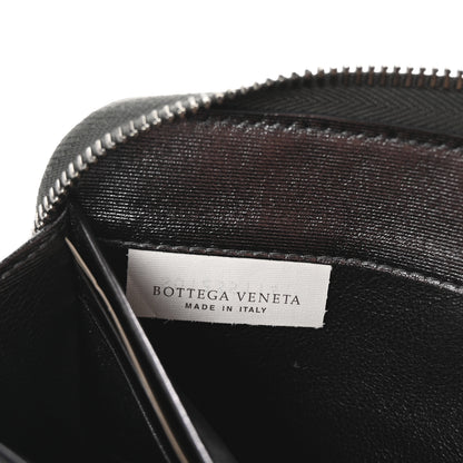 Bottega Veneta Metallic Nappa Intrecciato Zip Around Wallet Black 6 of 8