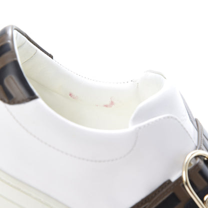 Fendi Vitello FF Embossed Womens Slip On Sneakers 37 Ultra White Maya Black 9 of 12