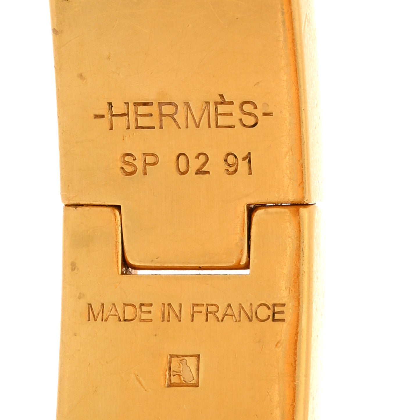 Enamel Narrow Clic Clac H Bracelet PM Marron Glace