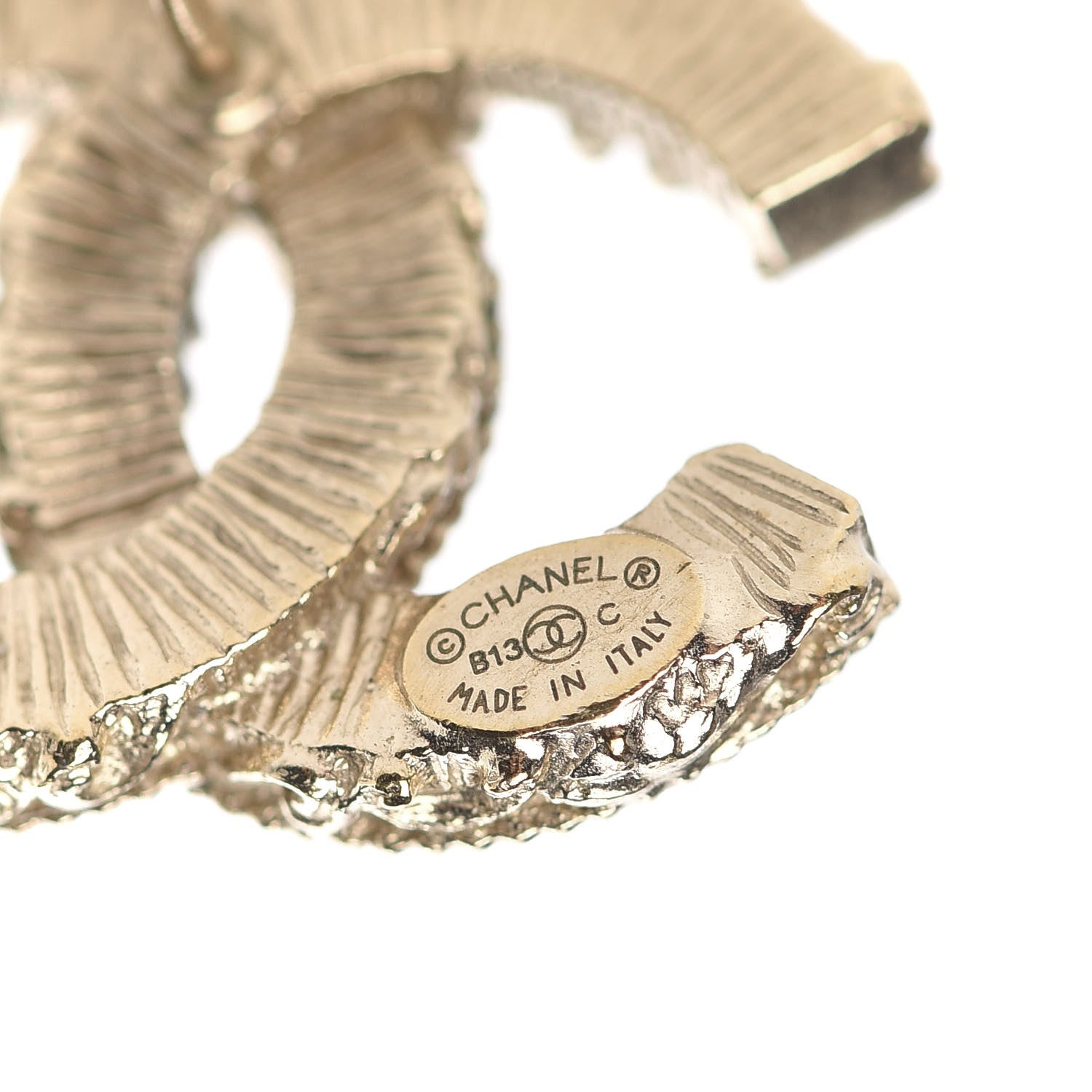 Chanel Enamel CC Baroque Earrings Light Gold 4 of 5