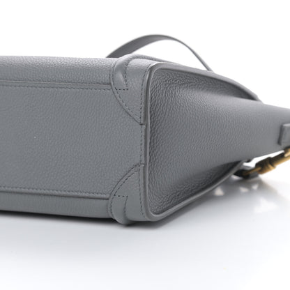 Celine Drummed Calfskin Nano Luggage Kohl 10 of 12