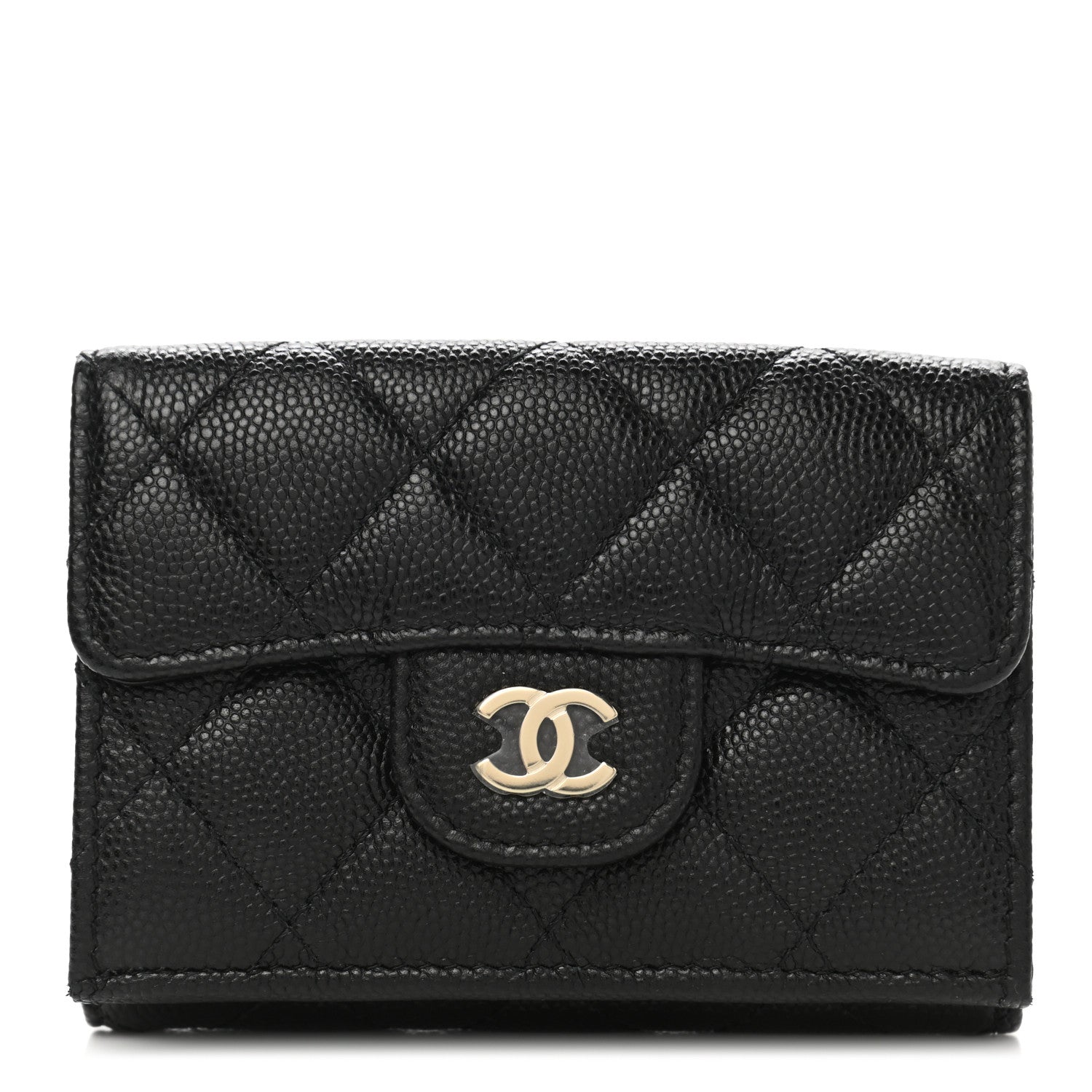 Chanel Caviar Quilted Double Flap Wallet Black 1 of 10