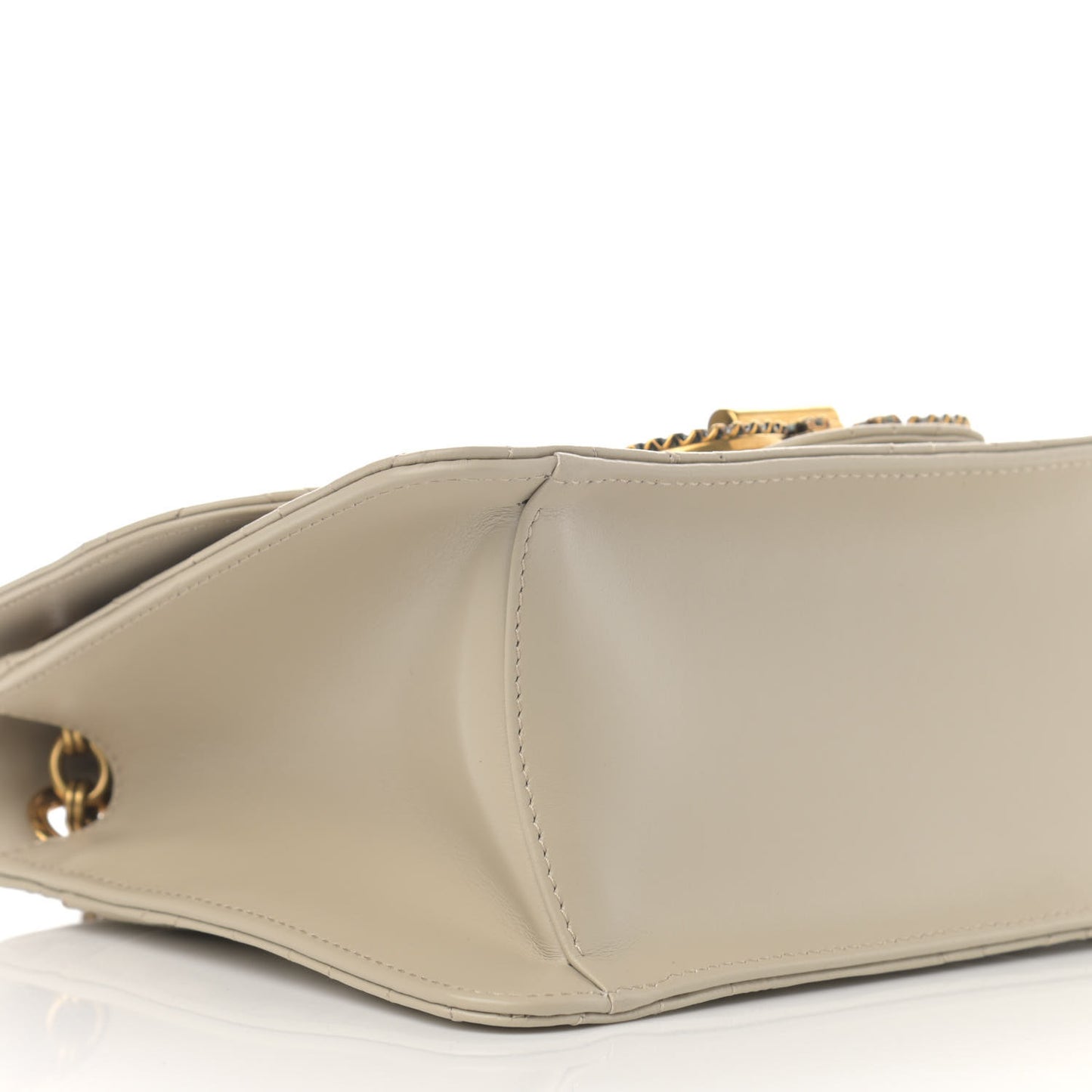 Calfskin Quilted Gancini Flap Bag Peony