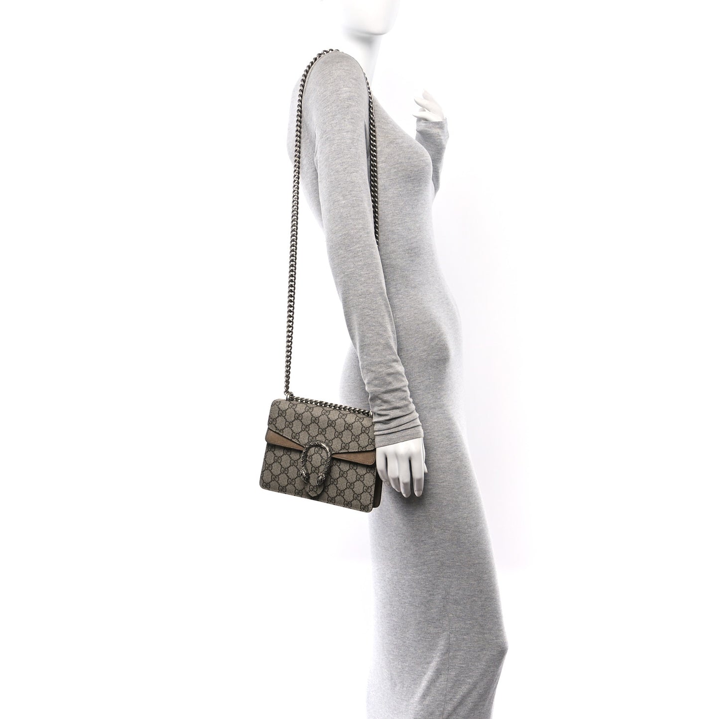 GG Supreme Monogram Mini Dionysus Shoulder Bag Taupe