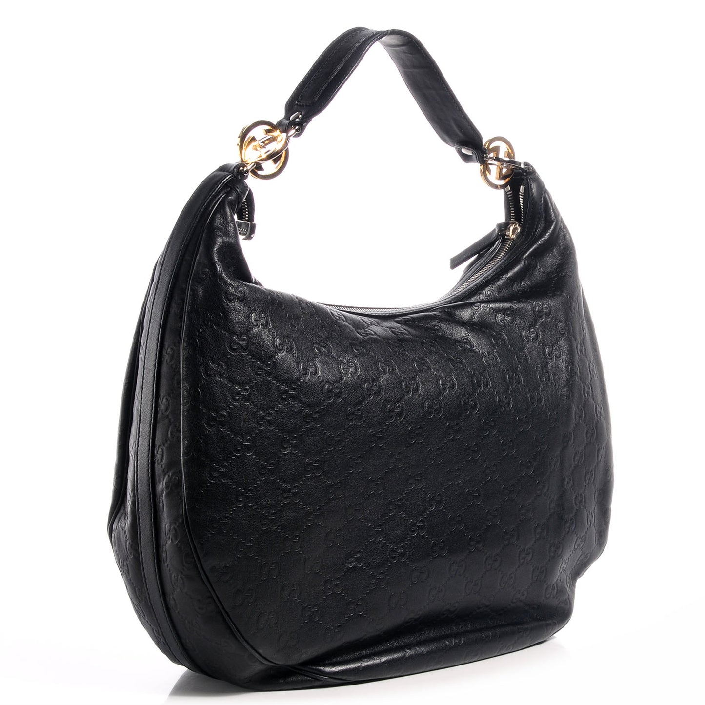 Guccissima GG Twins Large Hobo Black