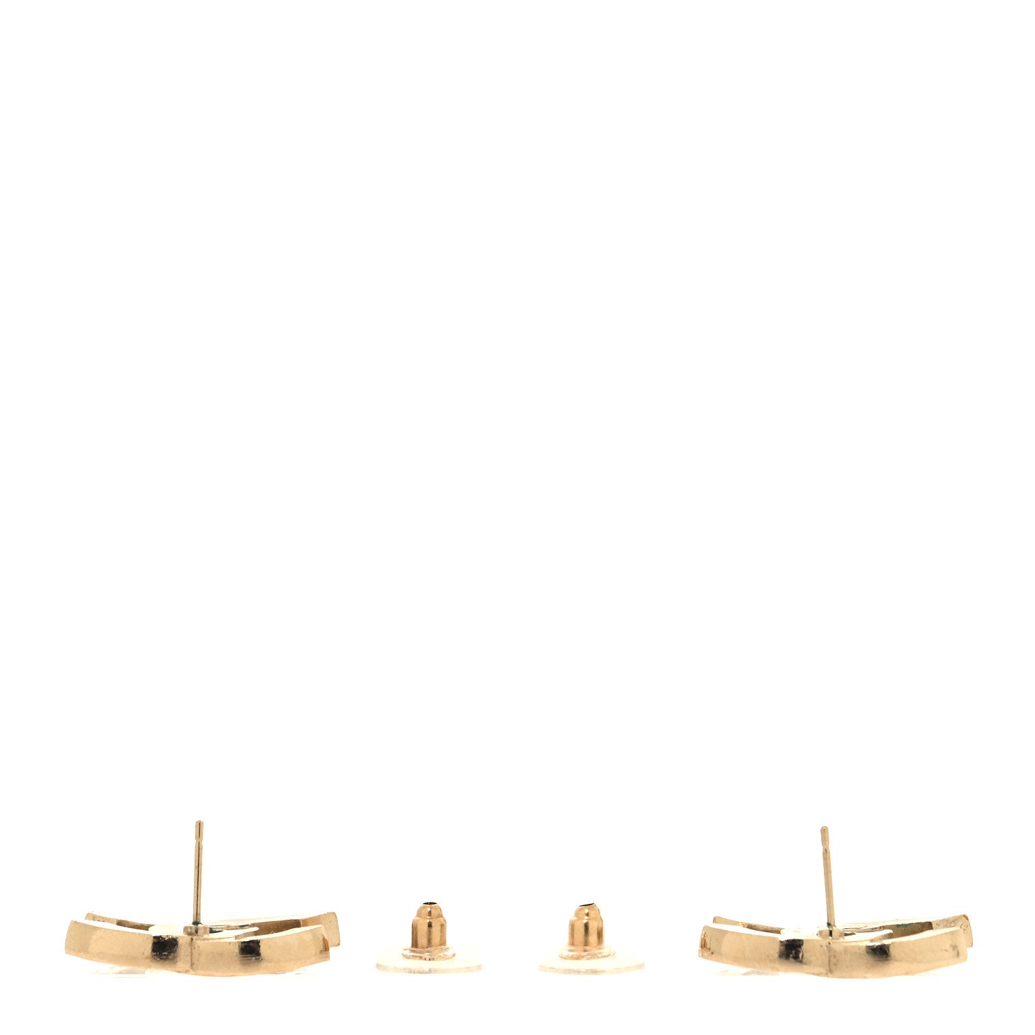 Chanel Crystal CC Earrings Light Gold 3 of 5