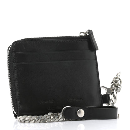 Off-White Calfskin Zip Chain Wallet Black 3 of 7