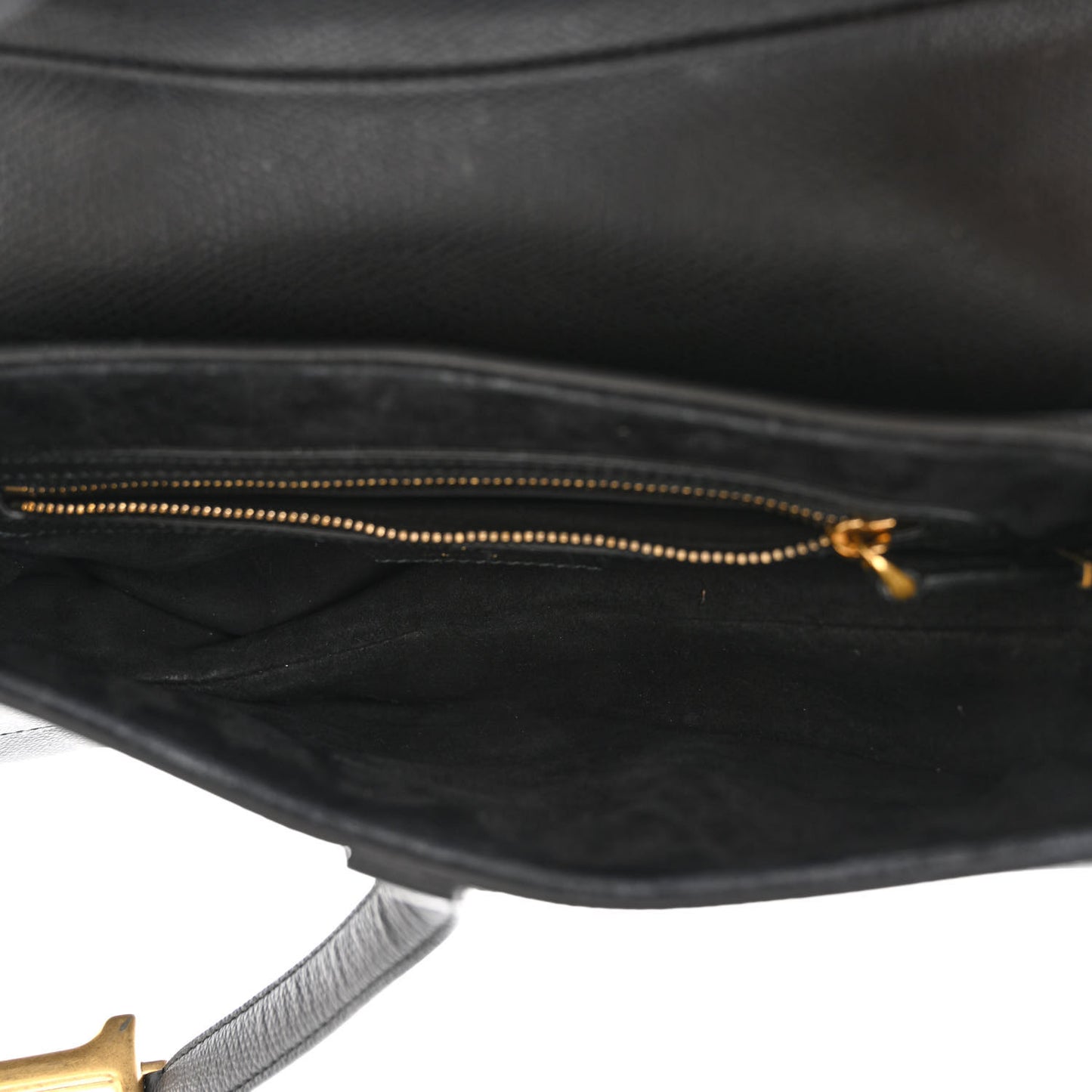 Grained Calfskin Saddle Bag Black