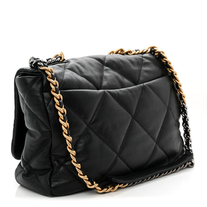 Chanel Lambskin Quilted Maxi Chanel 19 Flap Black 3 of 11