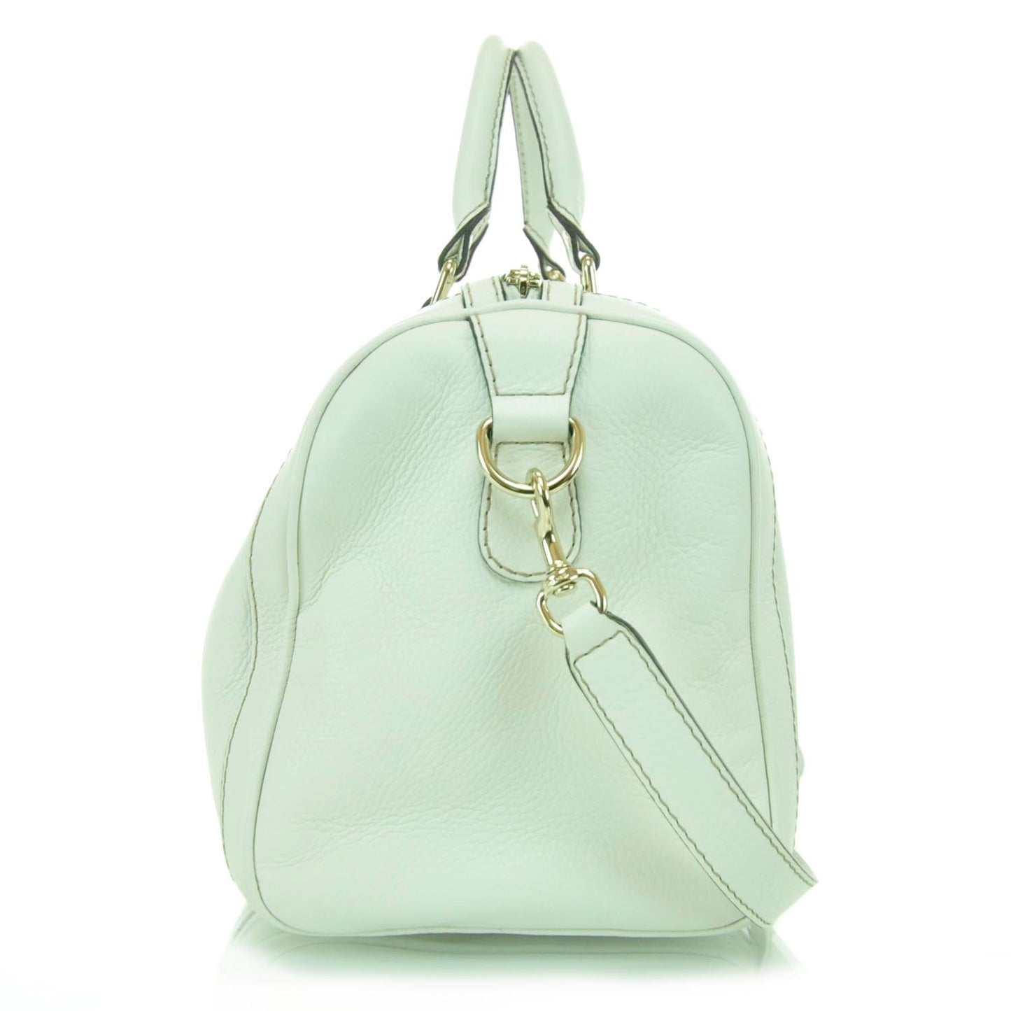 Leather Vintage Web Boston White