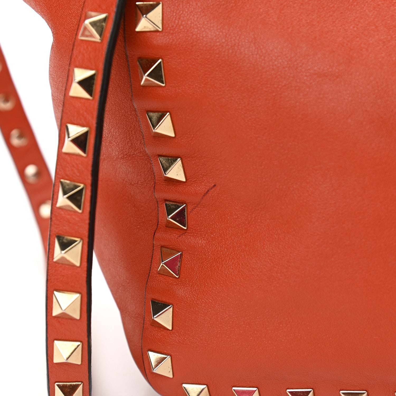 Valentino Garavani Vitello Small Rockstud Tote English Red 9 of 9