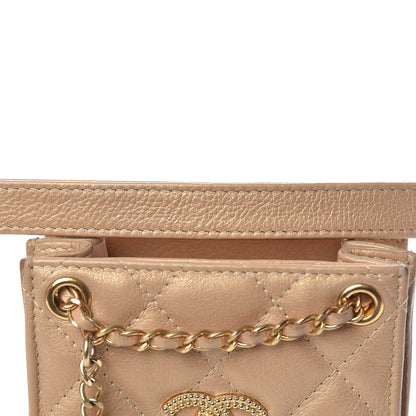 Chanel Metallic Calfskin Quilted Crossbody CC Phone Holder Gold 11 of 14