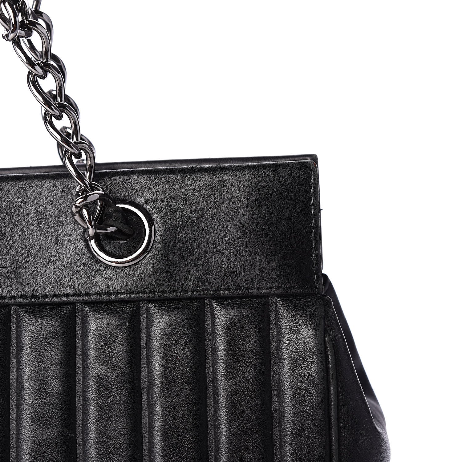 Chanel Calfskin Vertical Quilted Lax Shoulder Bag Black 14 of 16