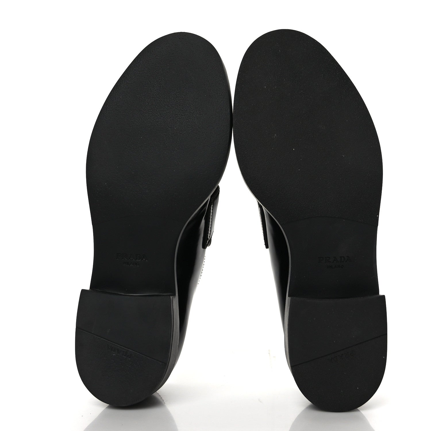 Prada Spazzolato Metal Triangle Logo 50mm Loafers 41 Black 5 of 8