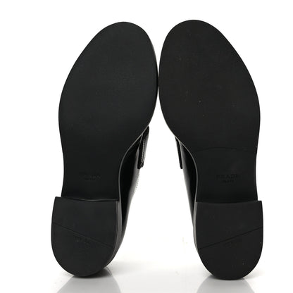 Prada Spazzolato Metal Triangle Logo 50mm Loafers 41 Black 5 of 8