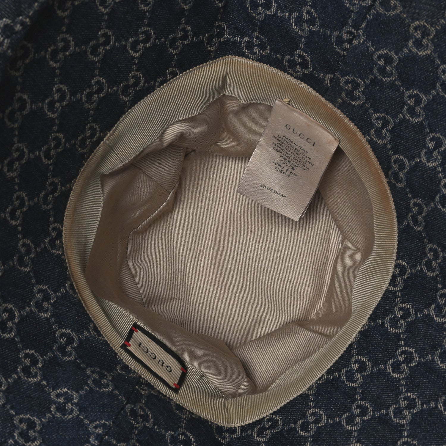 Gucci Eco Washed Denim GG Monogram Brim Hat L Blue 7 of 8
