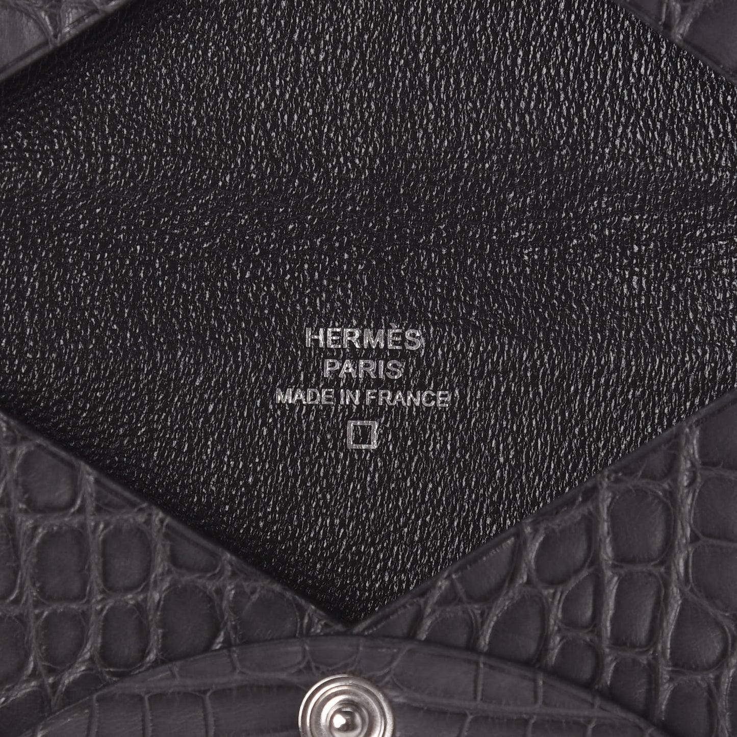 Matte Alligator Calvi Card Case Graphite
