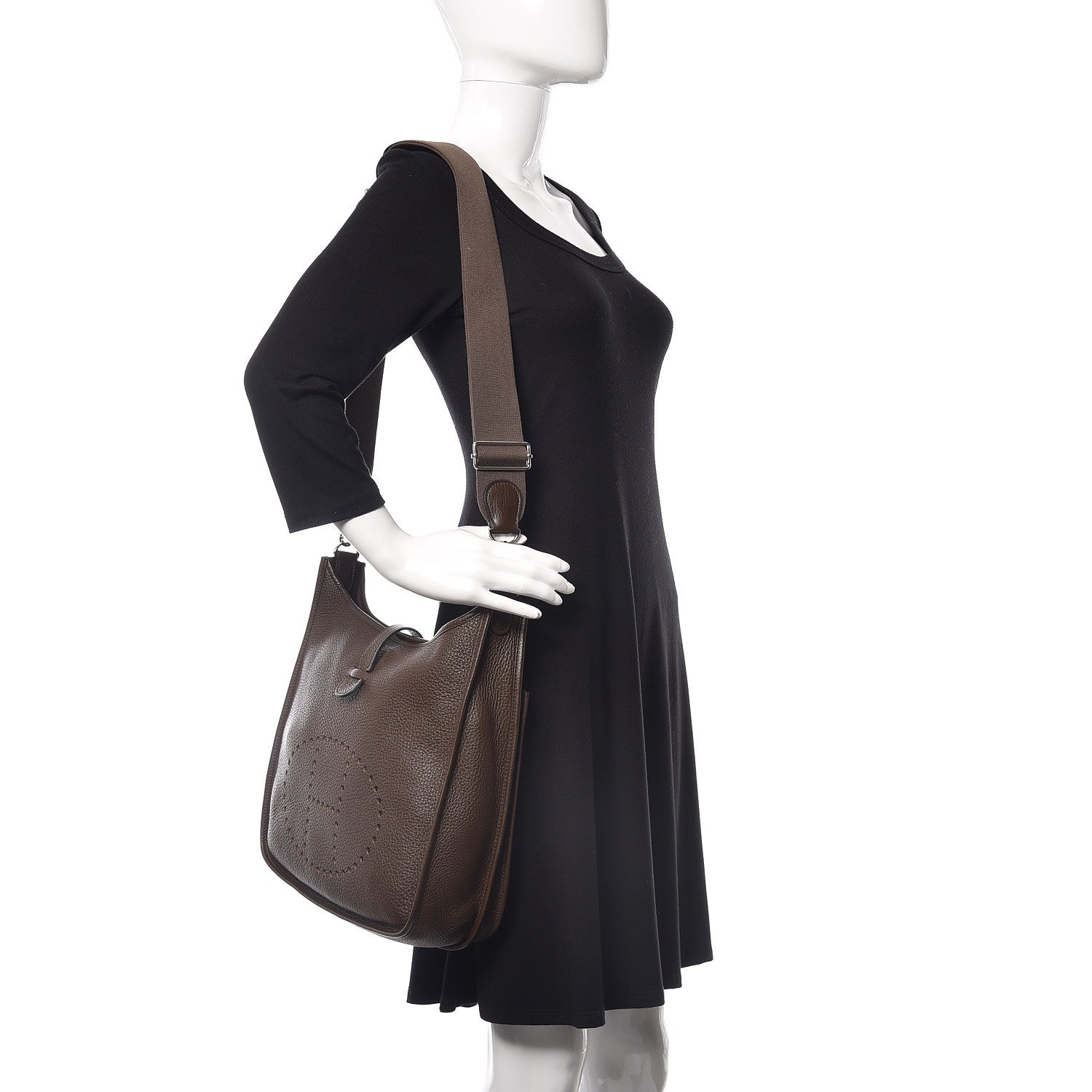 Hermes Taurillon Clemence Evelyne III GM Chocolate 2 of 9