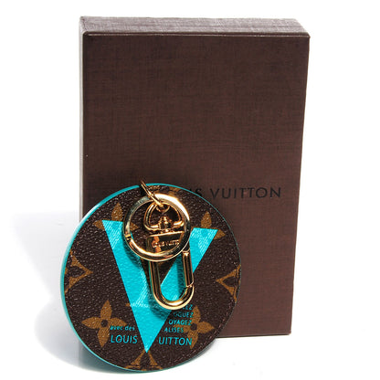 Louis Vuitton Monogram Illustre V Bag Charm Key Ring Turquoise 3 of 6