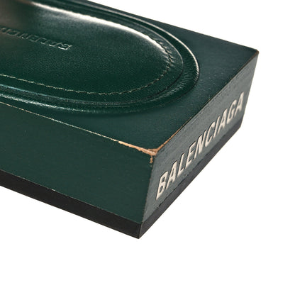 Balenciaga Shiny Sheepskin Box Flat Sandal 41 Green 10 of 15