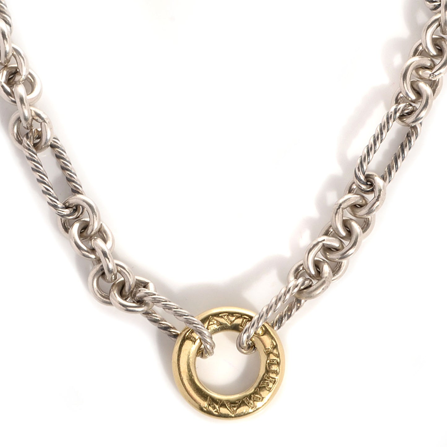 Sterling Silver 18K Gold Figaro Necklace