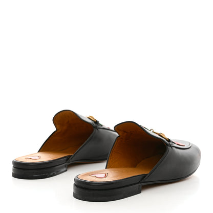 Gucci Calfskin Flower Embroidered Princetown Slippers 39 Black 4 of 10