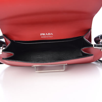 Prada City Calfskin Sidonie Shoulder Bag Rosso Black 6 of 9