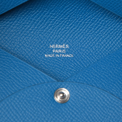 Hermes Epsom Calvi Card Case Bleu Zanzibar 6 of 8
