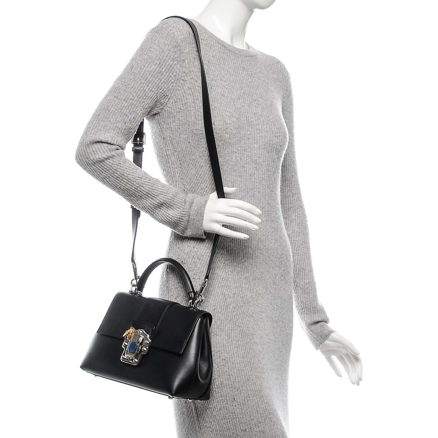 Dolce & Gabbana Calfskin Lucia Small Satchel Nero Black 2 of 7