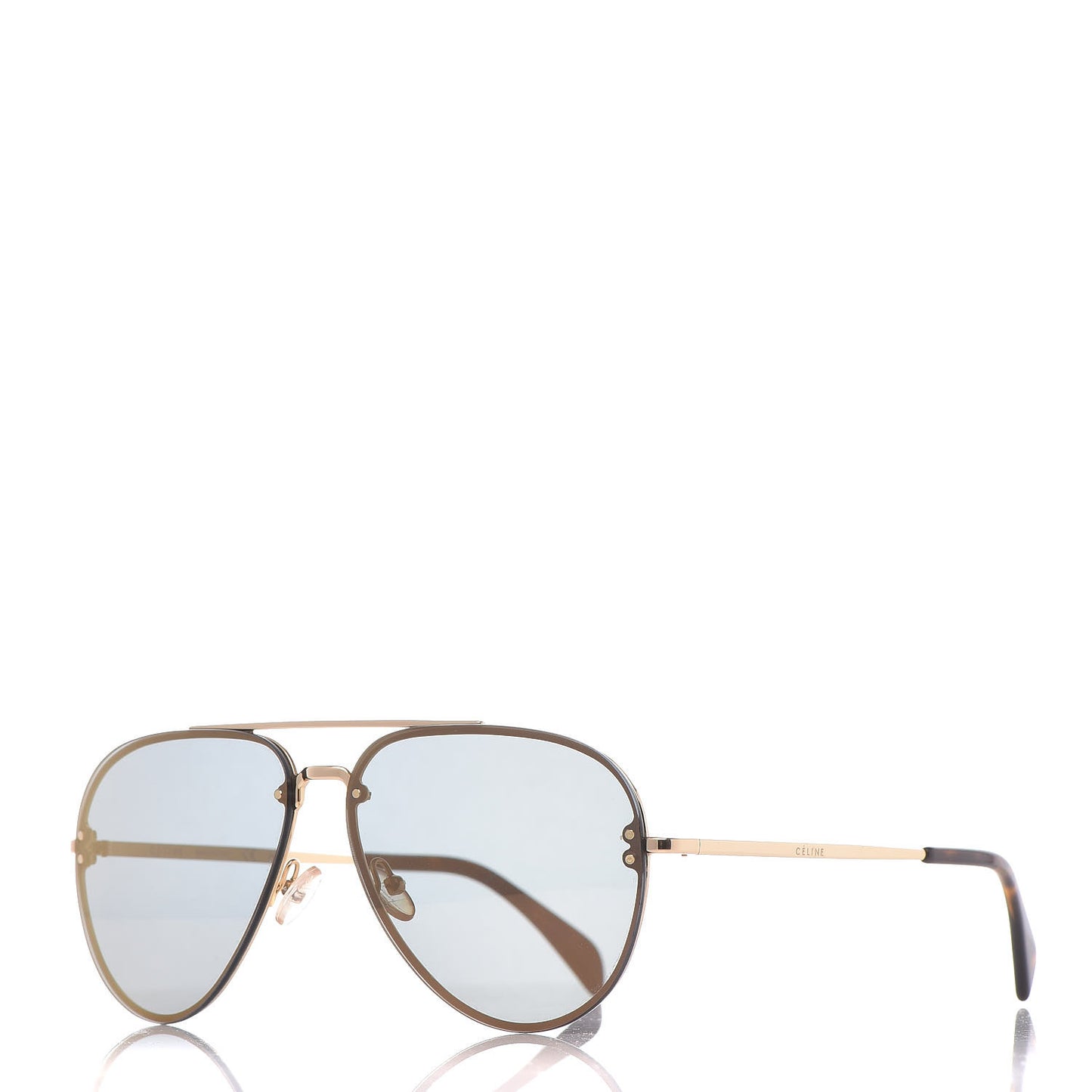 Acetate Mirror Aviator Sunglasses CL41391/S Gold Grey