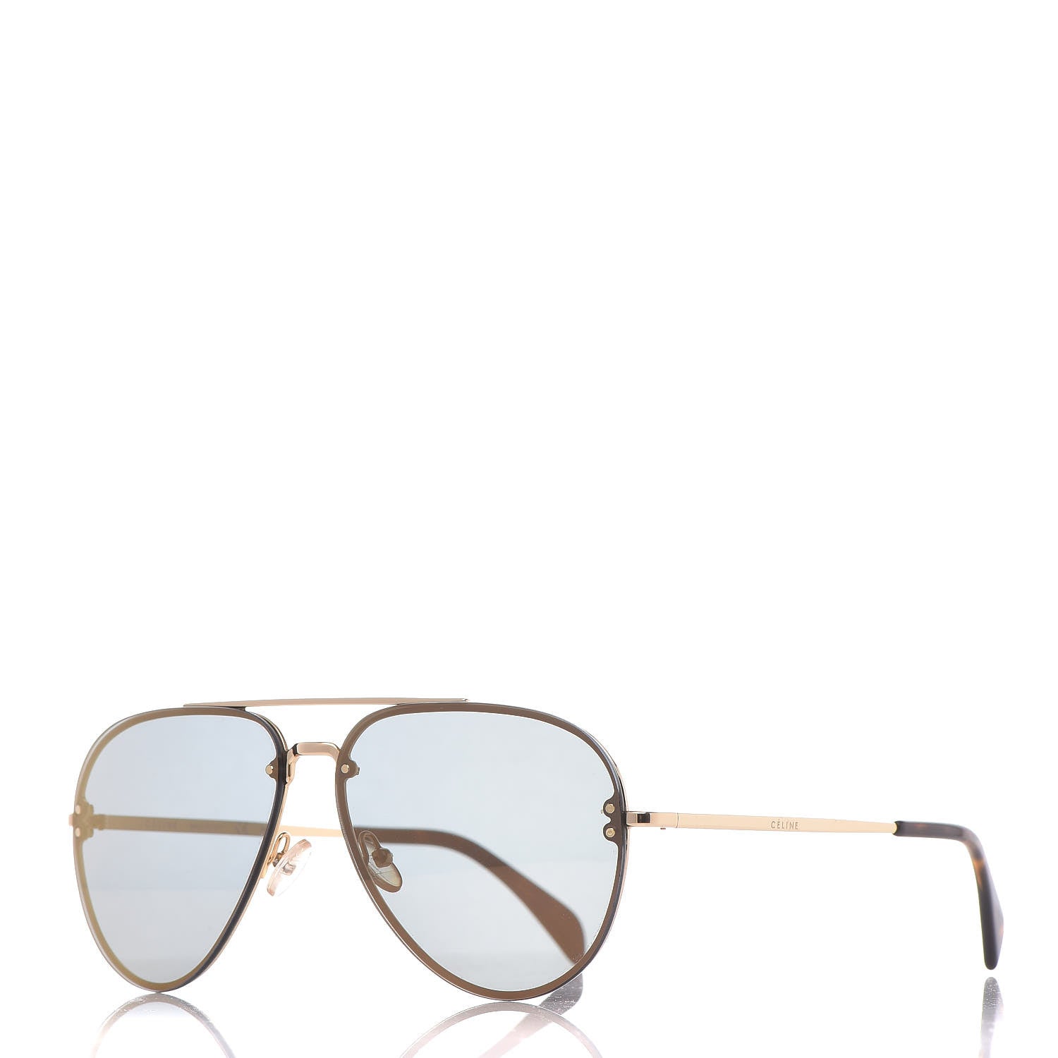 Celine Acetate Mirror Aviator Sunglasses CL41391/S Gold Grey 1 of 6