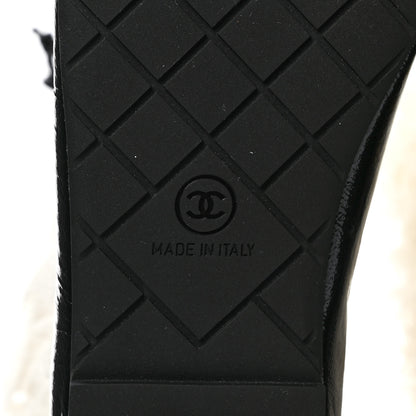 Chanel Patent Shearling Chain Boots 37.5 Black White 7 of 8