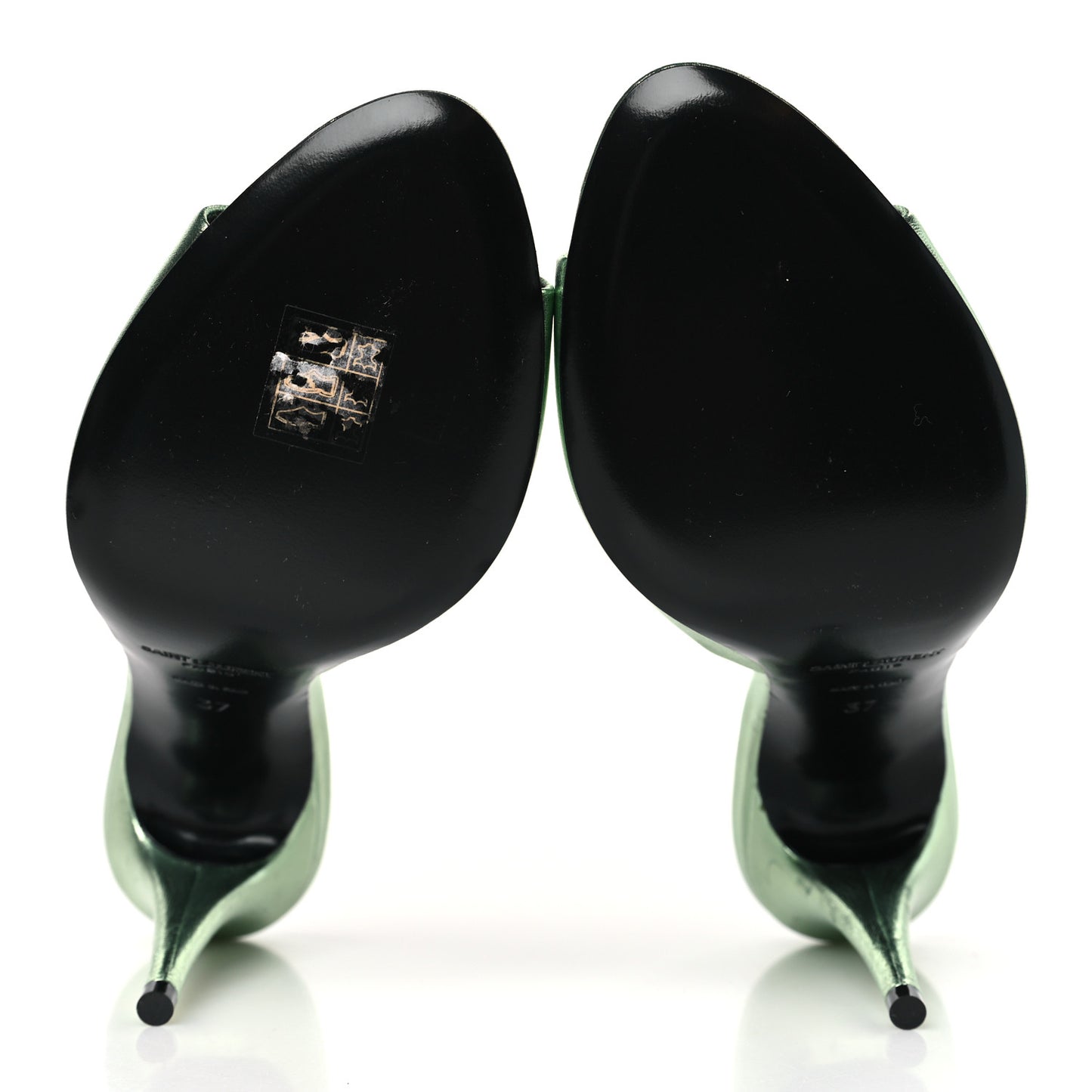 Metallic Nappa La 16 Mule Sandals 37 Green