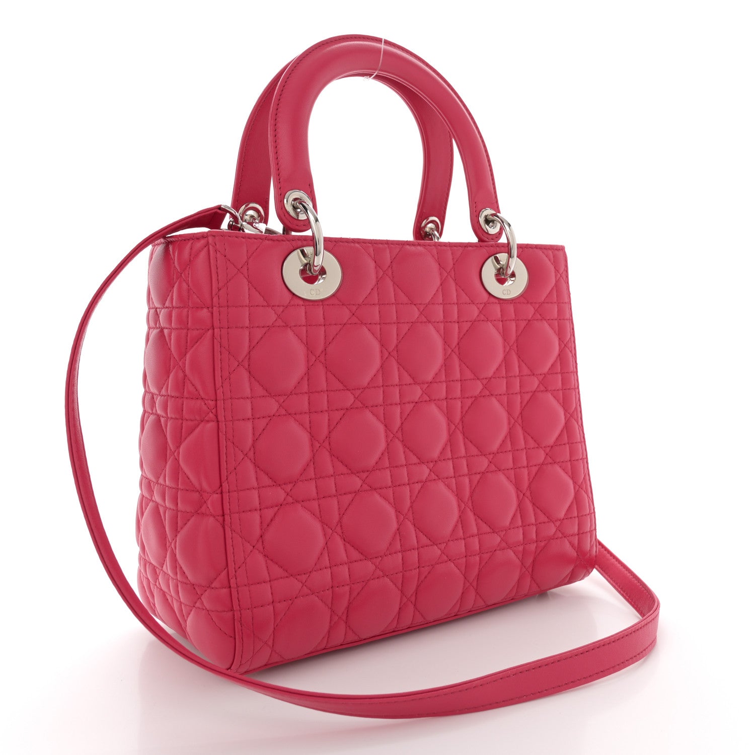 Christian Dior Lambskin Cannage Medium Lady Dior Pink 3 of 10