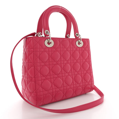 Christian Dior Lambskin Cannage Medium Lady Dior Pink 3 of 10