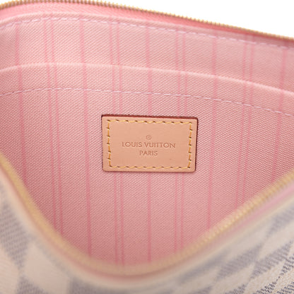 Louis Vuitton Damier Azur Neverfull MM GM Pochette Rose Ballerine 5 of 7